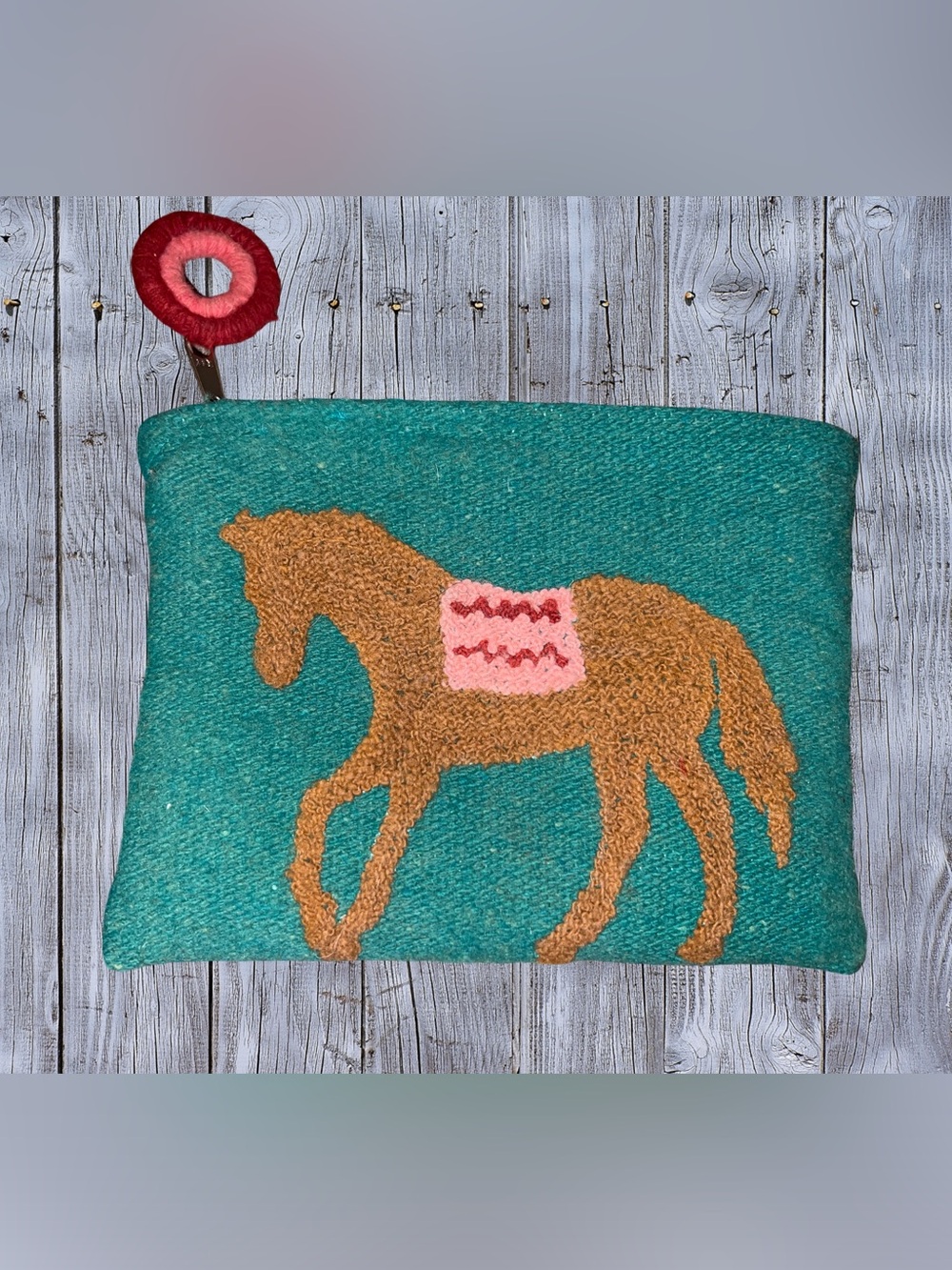 Sundance, Jenny Krauss Animal Tales Equestrian/horse Handmade Wool Pouch
